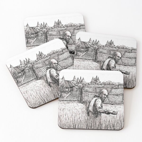 Item preview, Field drawing and farmer / Country illustration / Editorial illustration designed and sold by LauraJacome.