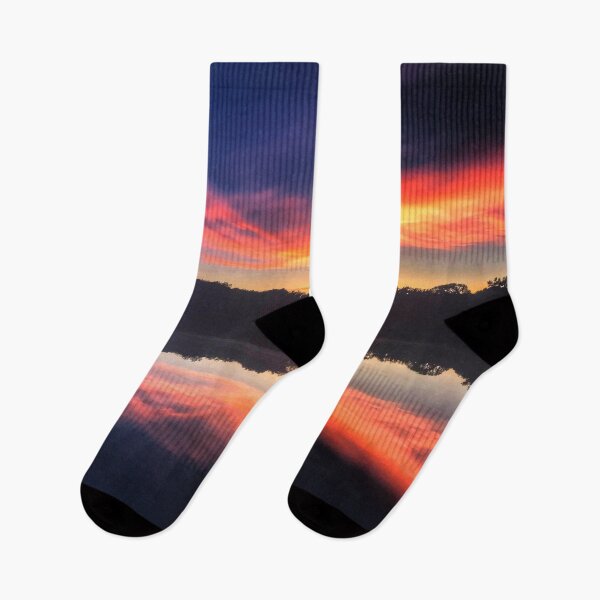 Item preview, Landscape and reflection of sunset over very still water at Lake Darling Iowa - WelshDesigns designed and sold by welshdesigns.