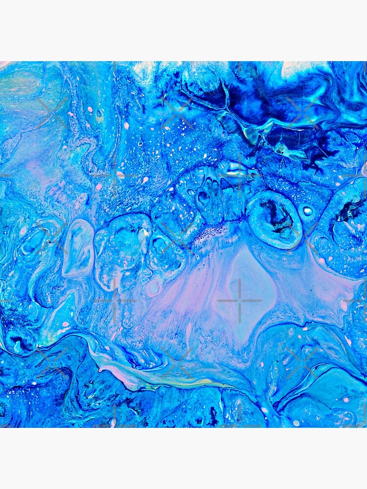 "Light Blue Trippy Liquid Art Acrylic Liquid Drip Art StokedUpArt