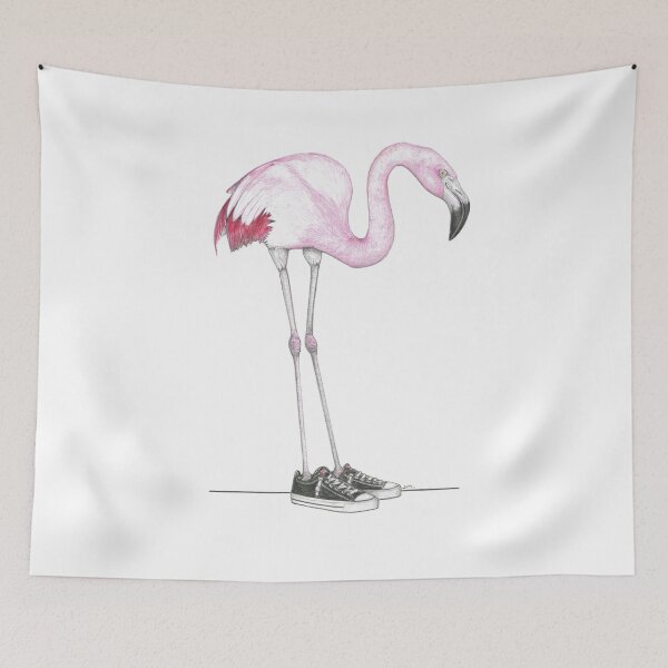 Item preview, Flamingo in No-tie Low Tops designed and sold by JimsBirds.