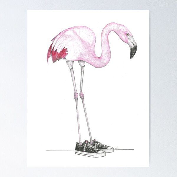 Item preview, Flamingo in No-tie Low Tops designed and sold by JimsBirds.