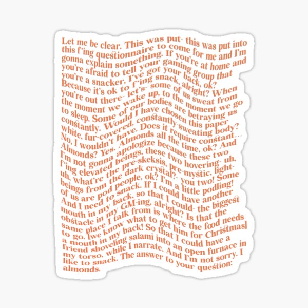 Item preview, Brennan Lee Mulligan rant 2 designed and sold by Cece  Sheldon.