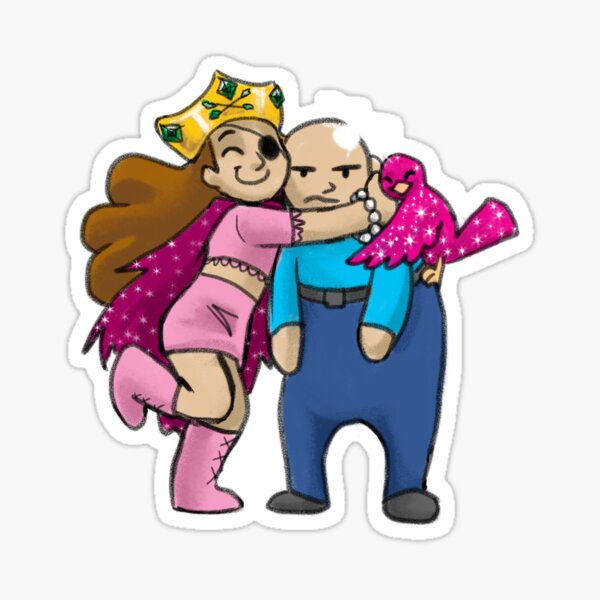 The Old Man and the Pirate Princess Sticker