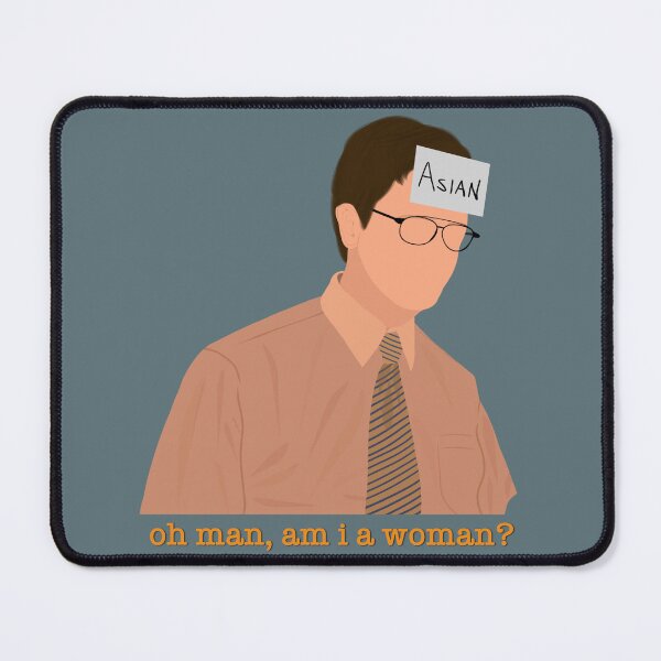 Item preview, Dwight Schrute Asian Oh Man Am I A Woman Meme Fan Art designed and sold by senaeksi.