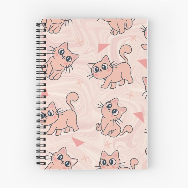 Item preview, Cute Pink Kitties Pattern designed and sold by HappyLifeCreate.