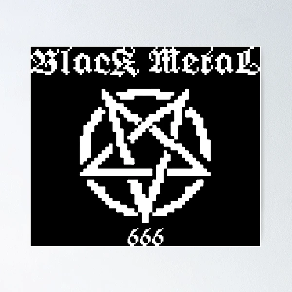 Pixel Black Metal Pentagram