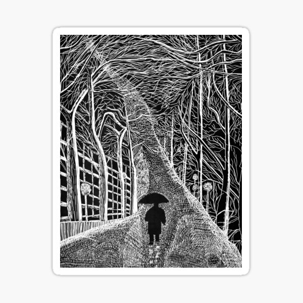 Man with umbrella Sticker