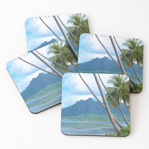 Item preview, Beautiful Photograph of the leaning Palm trees over the water in Bora Bora - WelshDesigns designed and sold by welshdesigns.