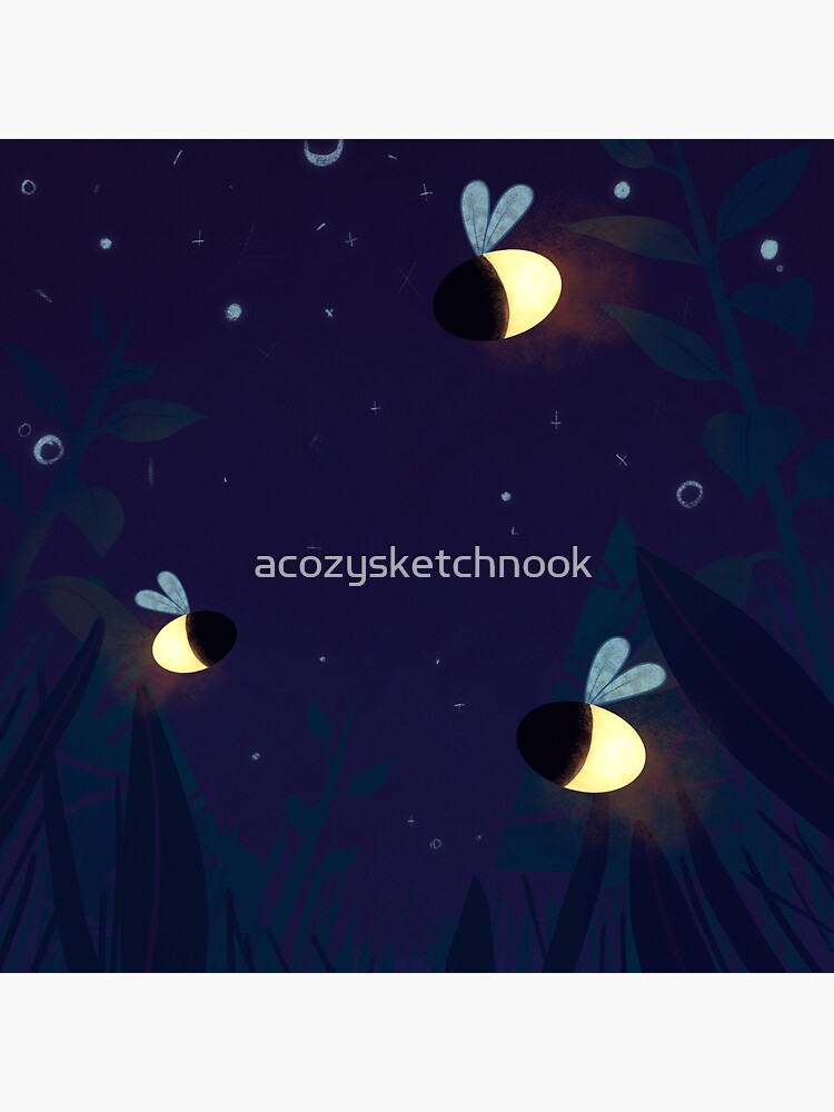 "Lightning Bugs" Sticker for Sale by acozysketchnook Redbubble