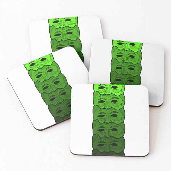 Item preview, Interesting abstract design made of green faces designed and sold by my-drawings.