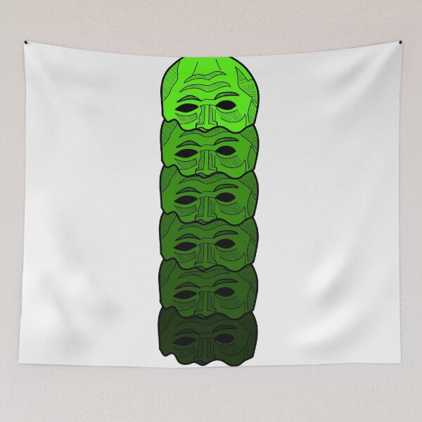 Item preview, Interesting abstract design made of green faces designed and sold by my-drawings.