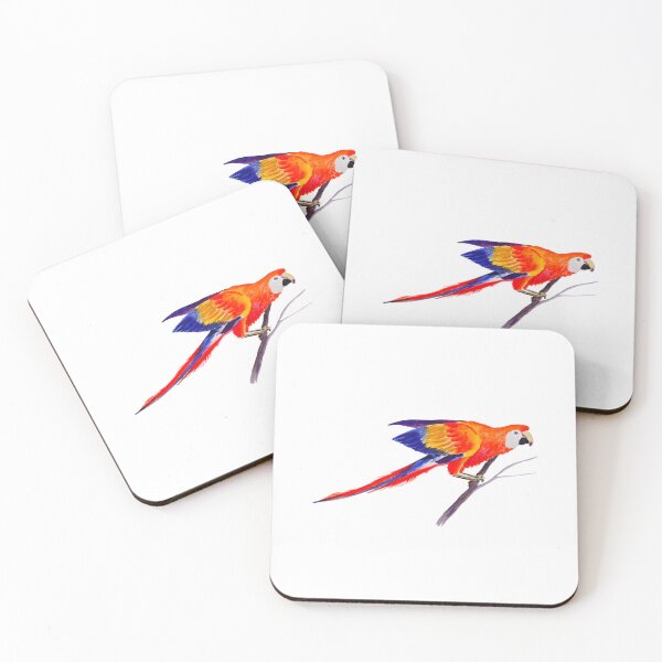 Item preview, Orange and Blue Parrot Watercolor Painting designed and sold by julyperson.