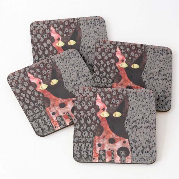 Item preview, Folksy black cat designed and sold by Wondroustrange.