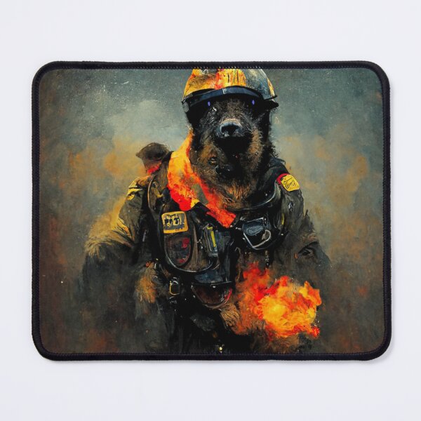 Item preview, Psychic German Shepard Firefighter  designed and sold by MilesJager.