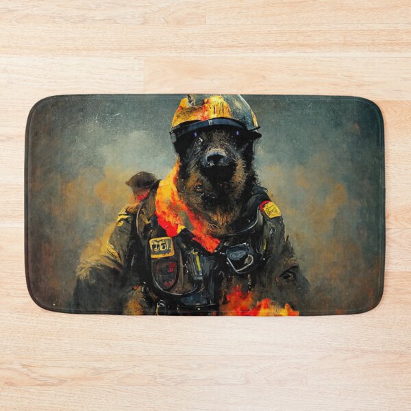 Item preview, Psychic German Shepard Firefighter designed and sold by MilesJager.