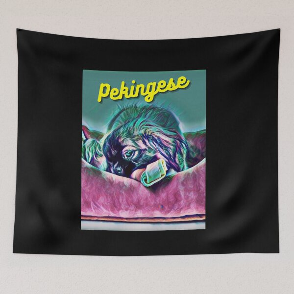 Item preview, Pekingese Chewing Bone In Bed designed and sold by teewearstyle.