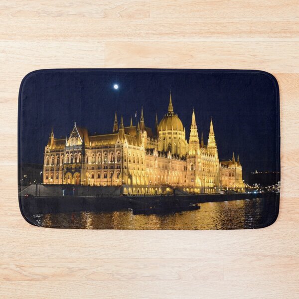 Item preview, Parliament building at Nighttime on the Danube in Budapest  - WelshDesigns designed and sold by welshdesigns.