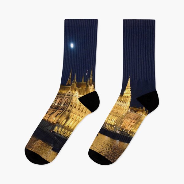Item preview, Parliament building at Nighttime on the Danube in Budapest  - WelshDesigns designed and sold by welshdesigns.