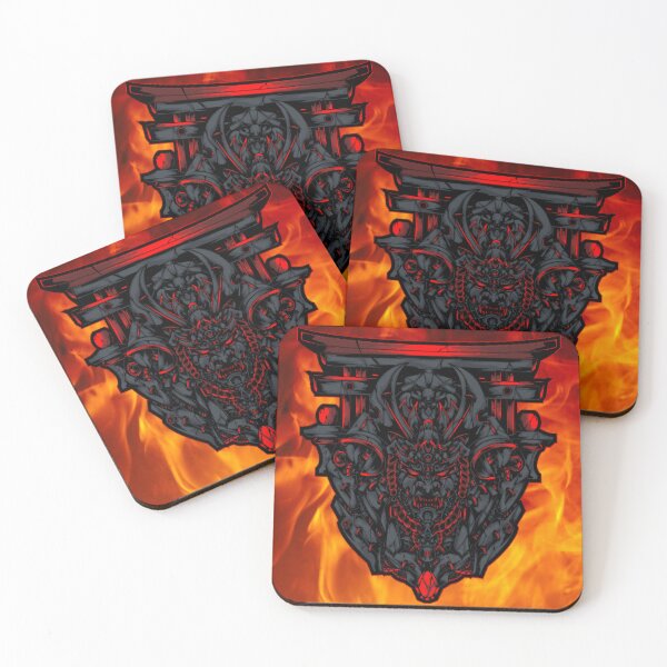 Item preview, Flaming Dark Samurai Head designed and sold by CrossThunder.