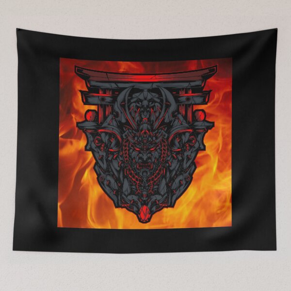 Item preview, Flaming Dark Samurai Head designed and sold by CrossThunder.
