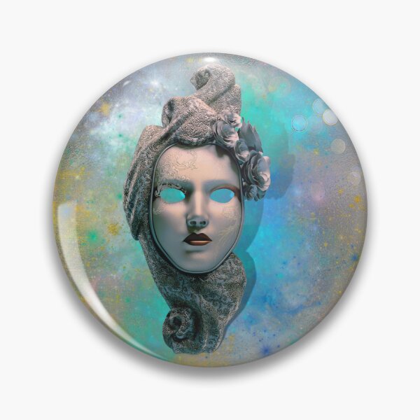 Item preview, Haunting Mask... A beautiful design of a floating mask with a blue watercolor background giving a spooky halloween feel designed and sold by Wonder & Whimsy.