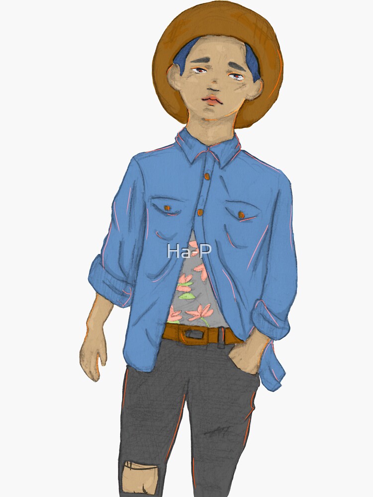 "guy with hat" Sticker for Sale by HaP Redbubble