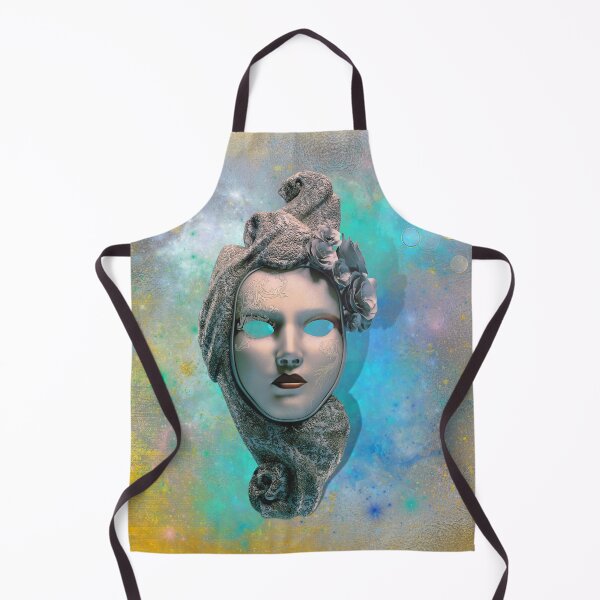 Item preview, Haunting Mask... A beautiful design of a floating mask with a blue watercolor background giving a spooky halloween feel designed and sold by Wonder & Whimsy.