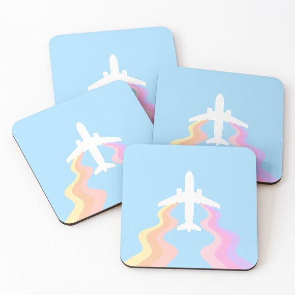 Item preview, Airplane in the sky with rainbow trails designed and sold by konatarin.