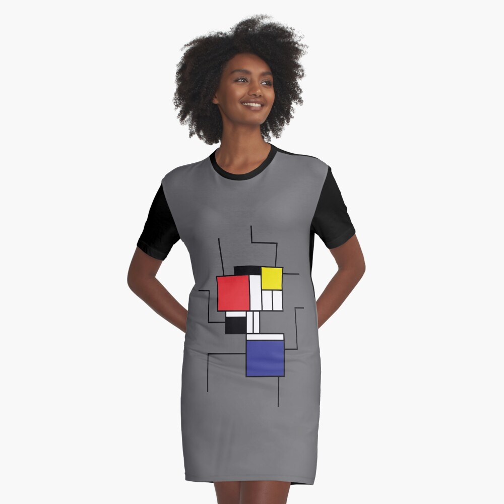 Mondrian style Graphic T-Shirt Dress