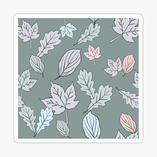 Woodland leaves in green Sticker
