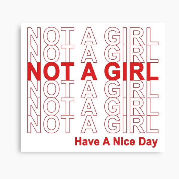 Not A Girl, Have A Nice Day! Canvas Print