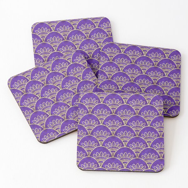 Item preview, Purple and Gold Scallop Pattern designed and sold by Julie Erin Designs.