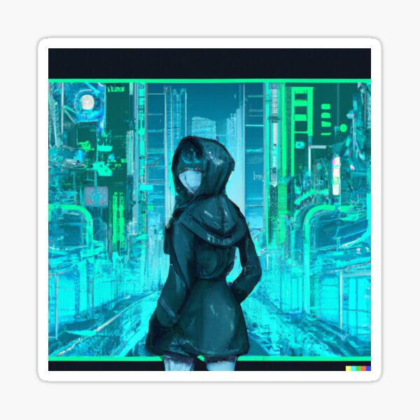 Item preview, Allein in der Cyberpunk-Stadt (DALL-E Art) designed and sold by emoartwork.