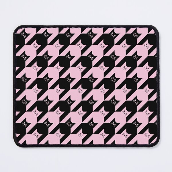 Item preview, Catstooth Black and Pink Cat Houndstooth Pattern designed and sold by Julie Erin Designs.