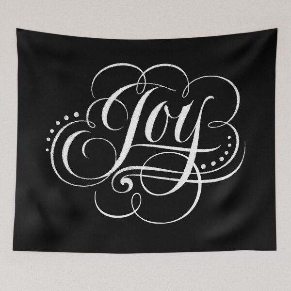 Item preview, Joyous Swirly Flourished JOY  - Christmas Chalk Calligraphy Lettering - Black designed and sold by 26-Characters.