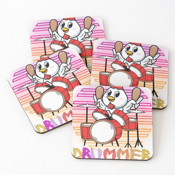 Item preview, Funny Retro Style Chicken Drummer designed and sold by GarnersDesigns.