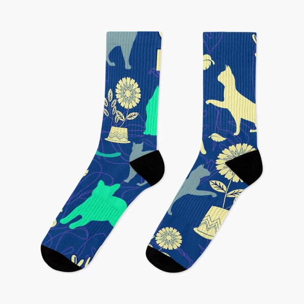 Item preview, Cats and Flowers MIDNIGHT BLUE BEACH designed and sold by sandpaperdaisy.