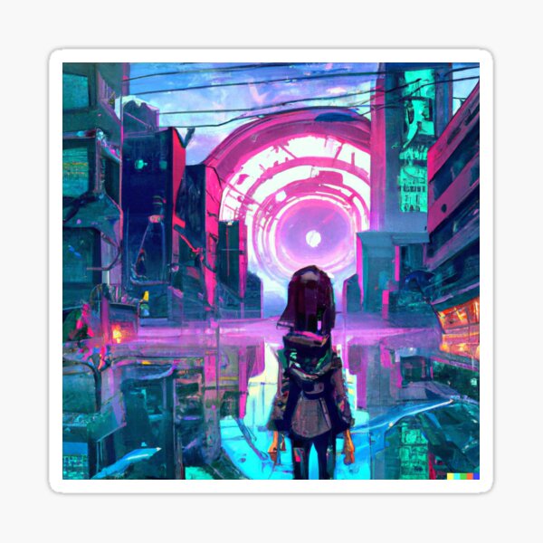 Item preview, Cyberpunk-Fee (DALL-E Art) designed and sold by emoartwork.
