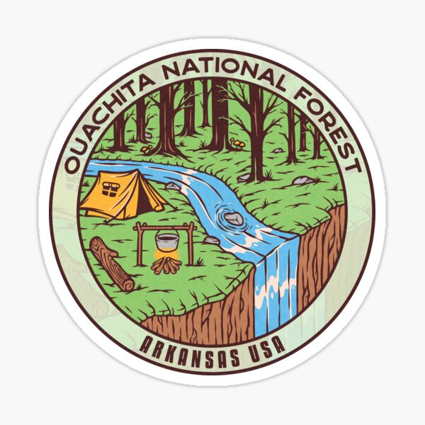 Ouachita National Forest River Camp Sticker