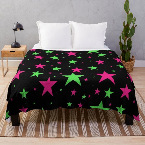 Item preview, Neon Stars on Black designed and sold by pinkmonkeybird.