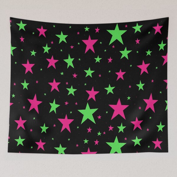 Item preview, Neon Stars on Black designed and sold by pinkmonkeybird.