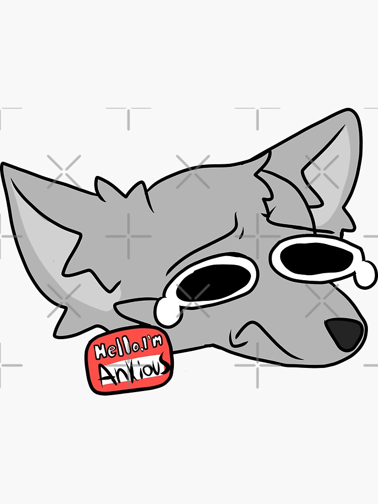 "Hello Im Anxious the Second" Sticker for Sale by demonwiffles | Redbubble
