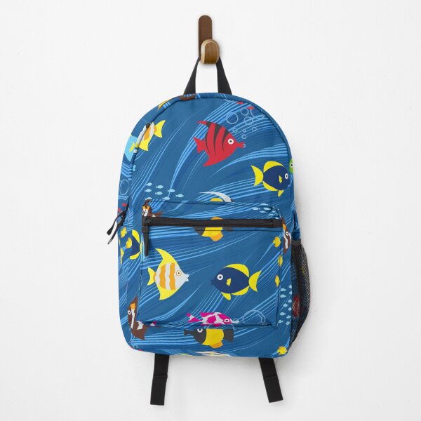 Item preview, Colorful Fishes.. This cute design uses brightly colored fish set of against an abstract print blue back ground designed and sold by ditzy-designs.
