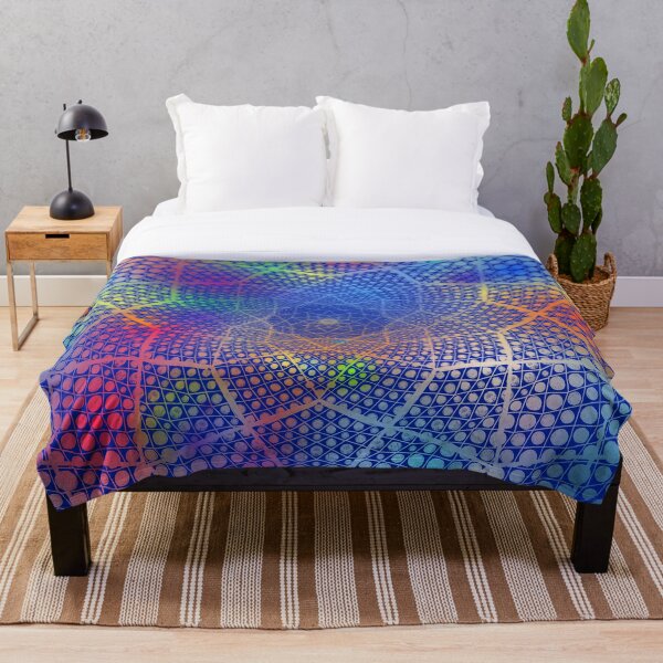 Item preview, Multicolor Dot Lotus Mandala Blue Background designed and sold by RayneMoonchild.