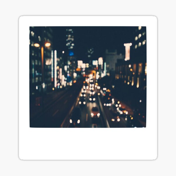 City Lights Polaroid Sticker