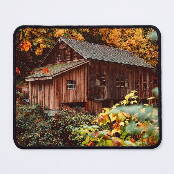 Item preview, Beautiful view, house and yellow trees in the forest designed and sold by Alexandra Rty.