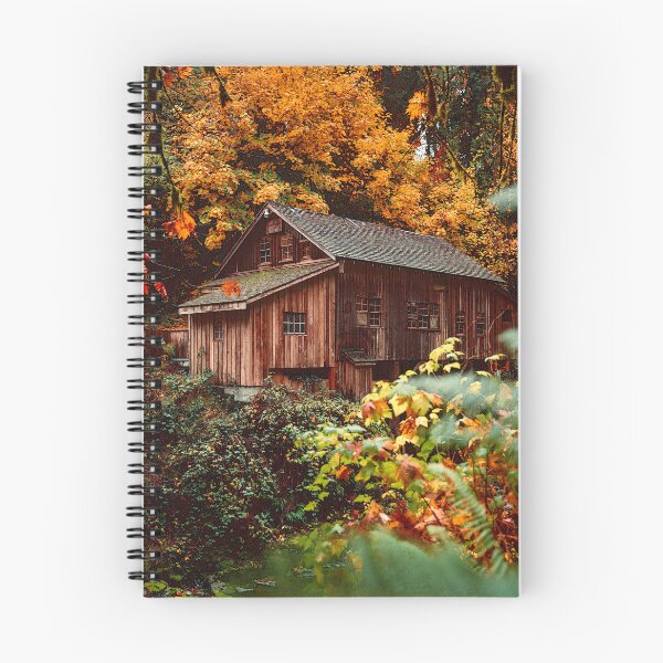Item preview, Beautiful view, house and yellow trees in the forest designed and sold by Alexandra Rty.