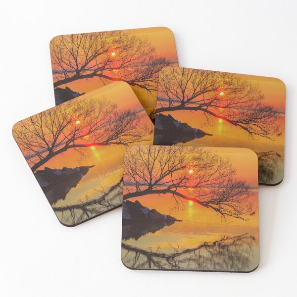 Item preview, Beautiful sunset view with rock and tree designed and sold by Alexandra Rty.