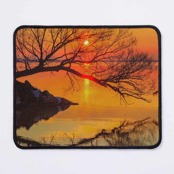 Item preview, Beautiful sunset view with rock and tree designed and sold by Alexandra Rty.