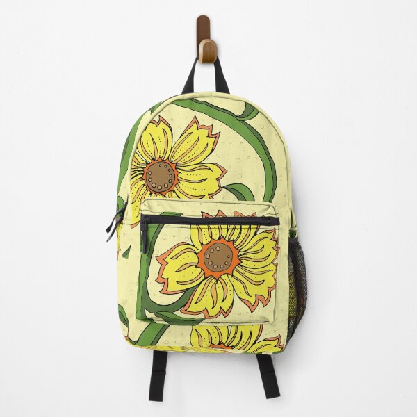 Item preview, Vining Sunflower cartoon illustration, Vibrant Sun Flowers designed and sold by AngelDawnDesign.